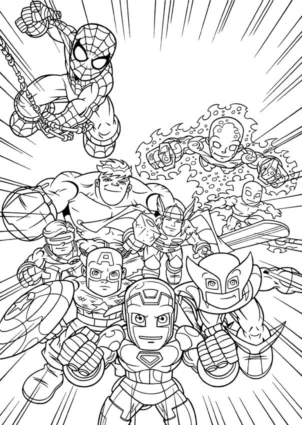 Coloriage Super Heros Marvel 20 Gratuit À Imprimer En Ligne destiné Coloriage Dessin Marvel