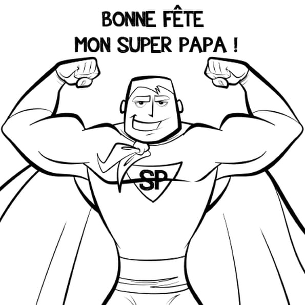 Coloriage Super-Papa En Ligne Gratuit À Imprimer à Coloriage Bonne Fete Papa