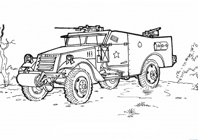 Coloriage Tank Gratuit À Imprimer destiné 4X4 Dessin A Colorier