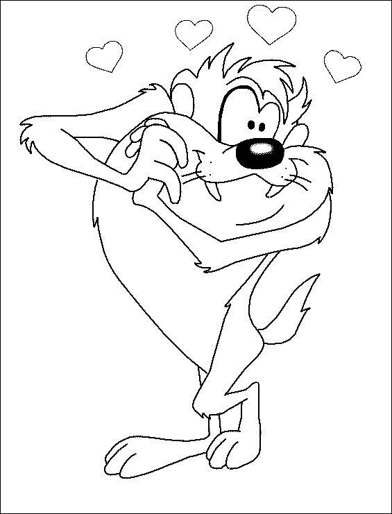 Coloriage Taz En Amour Disney Dessin Gratuit À Imprimer dedans Tmax En Y Dessin