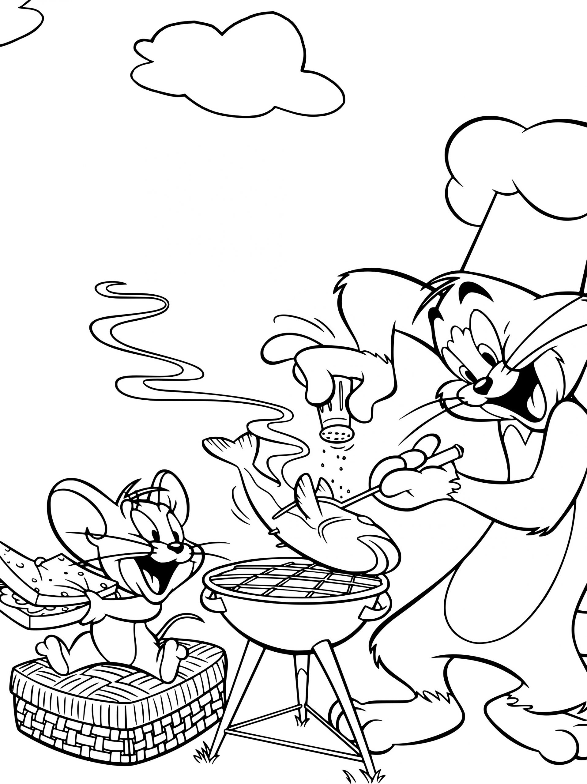 Coloriage Tom Et Jerry Cuisine À Imprimer pour Coloriage E.t