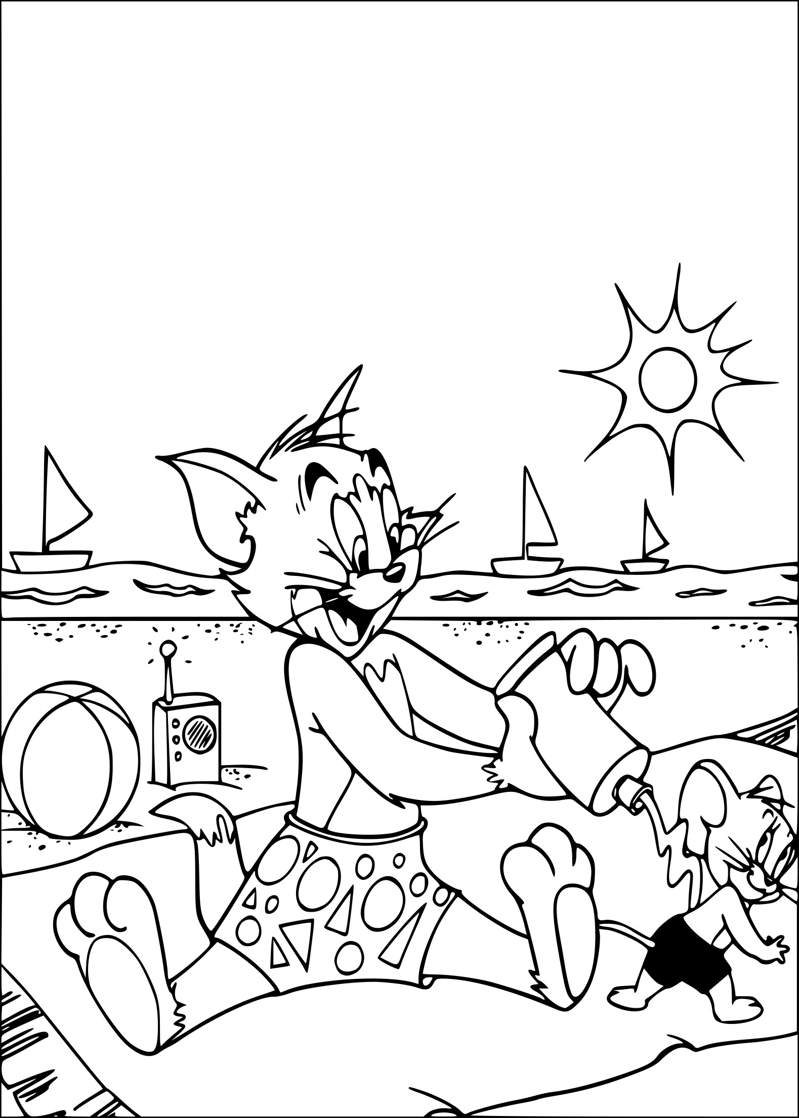 Coloriage Tom Et Jerry L&amp;#039;Été À Imprimer avec Coloriage Et Dessin,