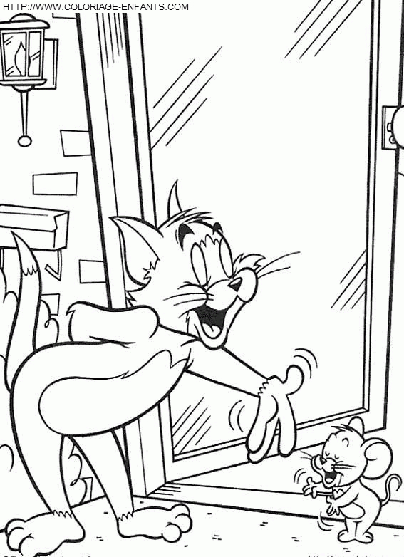 Coloriage Tom Et Jerry Se Saluent À Imprimer Et À Colorier à Coloriage Tom Et Jerry