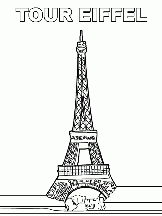 Coloriage Tour Eiffel À Colorier - Dessin À Imprimer encequiconcerne Coloriage Dessin De Paris