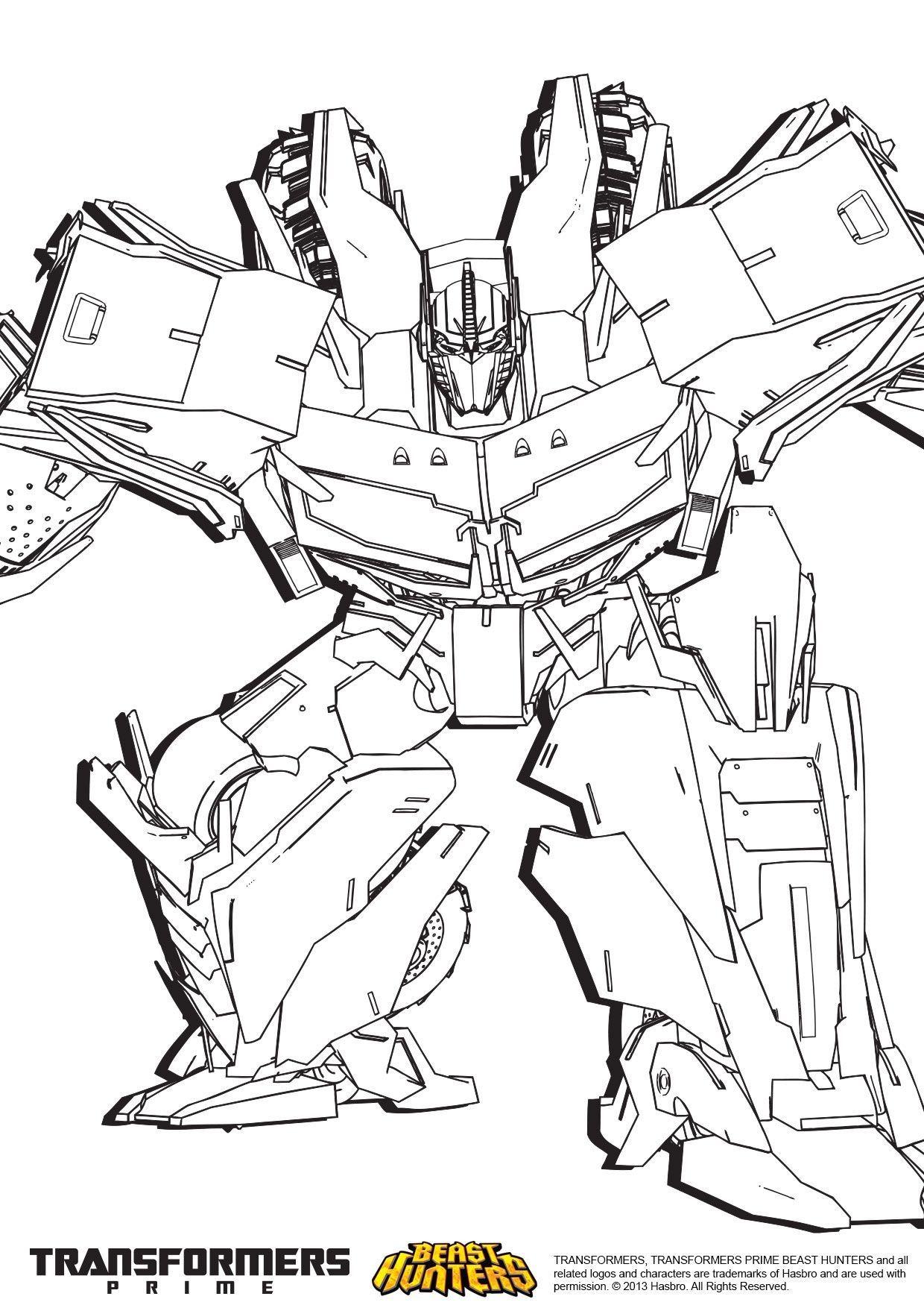 Coloriage Transformers Prime Beast Hunters : Optimus Prime à Coloriage À Imprimer Transformer