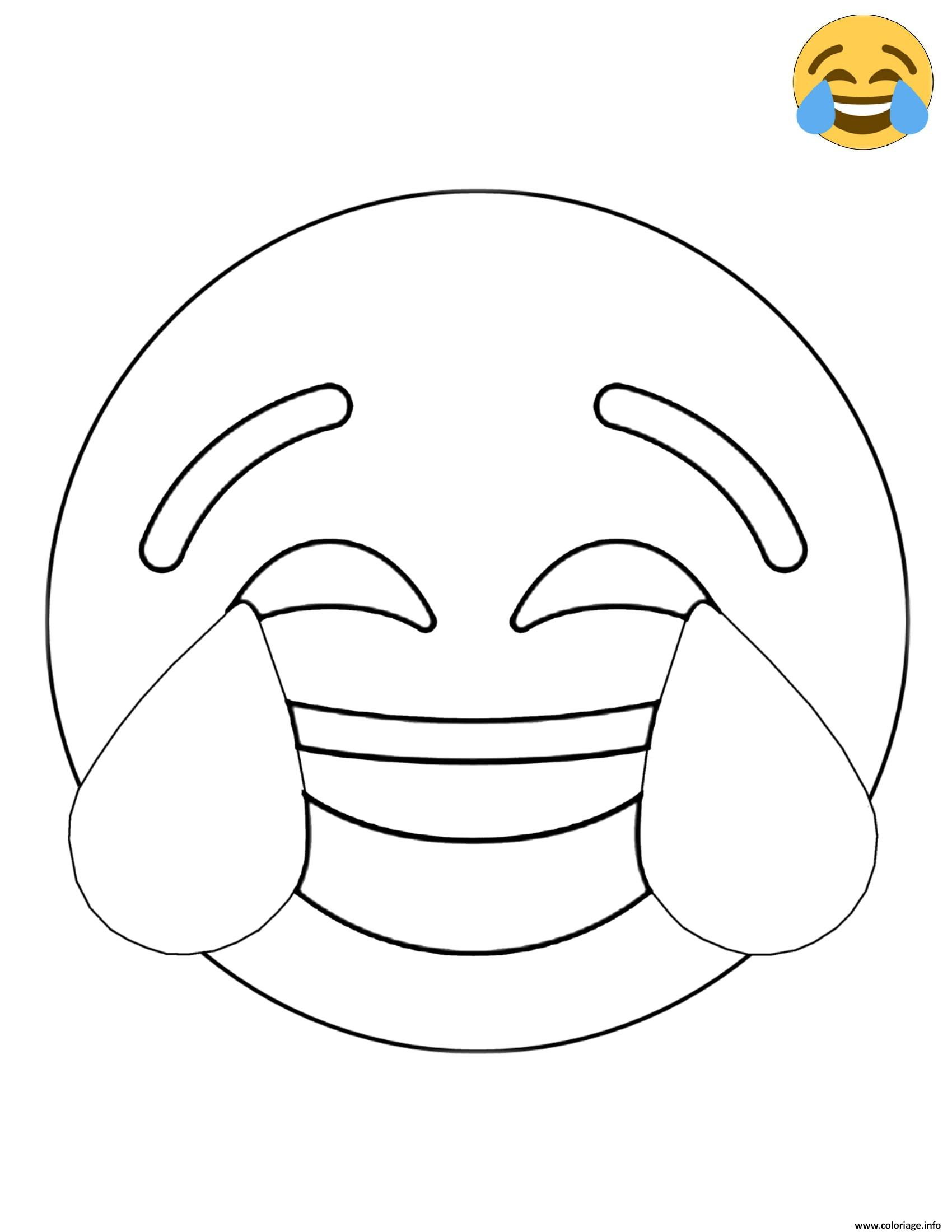 Coloriage Twitter Crying Laughing Emoji Dessin Emoji À concernant Coloriage Dessin Smiley