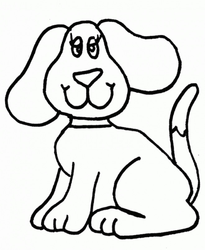 Coloriage Un Chien Simple En Ligne Dessin Gratuit À Imprimer pour Dessin Un Chien Facile,