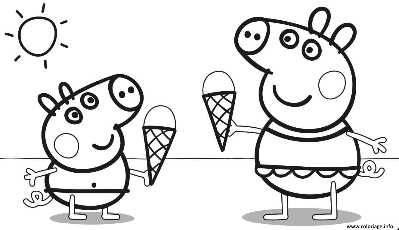 Coloriage Une Delicieuse Creme Glacee À Imprimer | Peppa encequiconcerne Coloriage Peppa Pig,