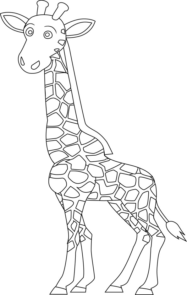 Coloriage Une Girafe Facile À Colorier Dessin Gratuit À encequiconcerne Coloriage Dessin Girafe