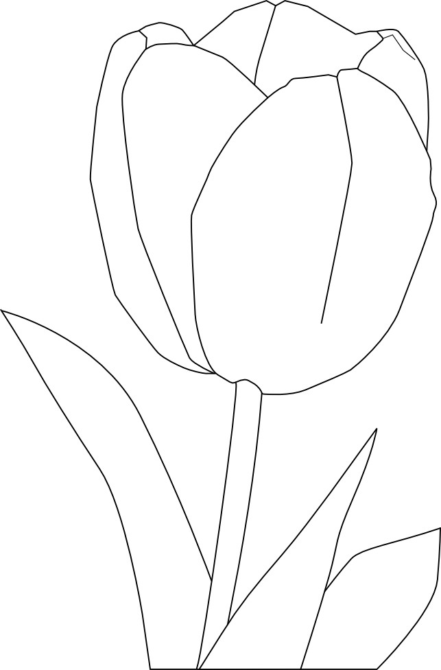 Coloriage Une Grosse Tulipe Stylisée Dessin Gratuit À Imprimer dedans Dessin Q Colorier