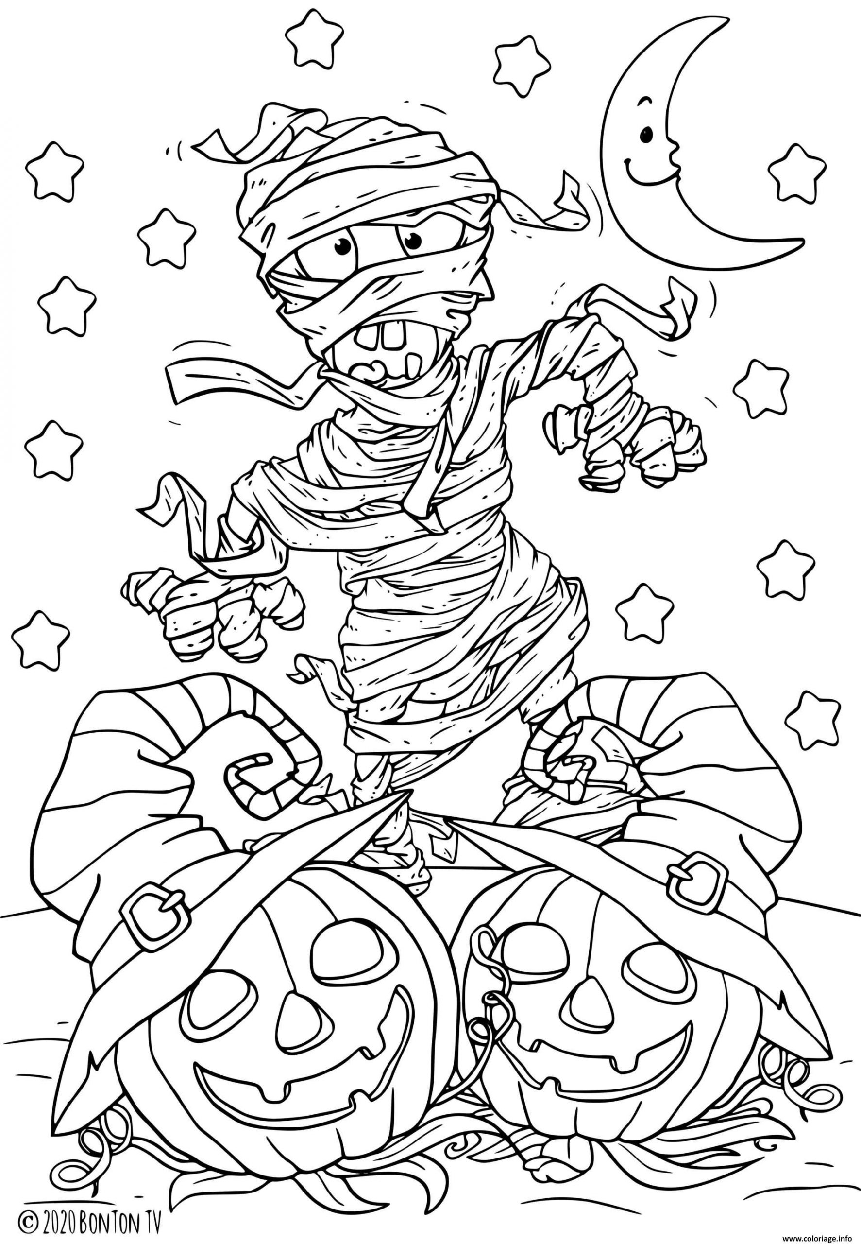 Coloriage Une Momie Terrifiante Se Promene Dans Les Rues serapportantà Coloriage À Imprimer C