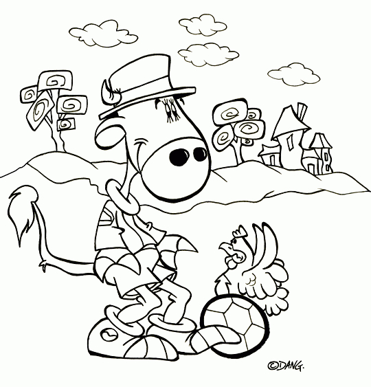 Coloriage Vacances Été. Une Vache Joue Au Football À La encequiconcerne Coloriage Vacances D&amp;amp;#039;Été