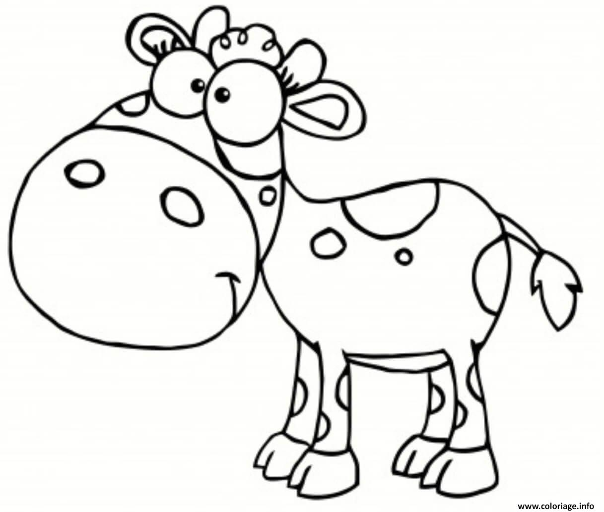 Coloriage Vache Animaux De La Ferme Rigolo Dessin Animaux encequiconcerne Coloriage Dessin Vache