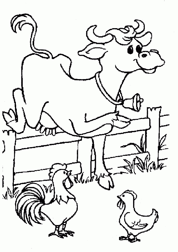 Coloriage Vache Basse Cour Sur Hugolescargot intérieur Coloriage Dessin Vache