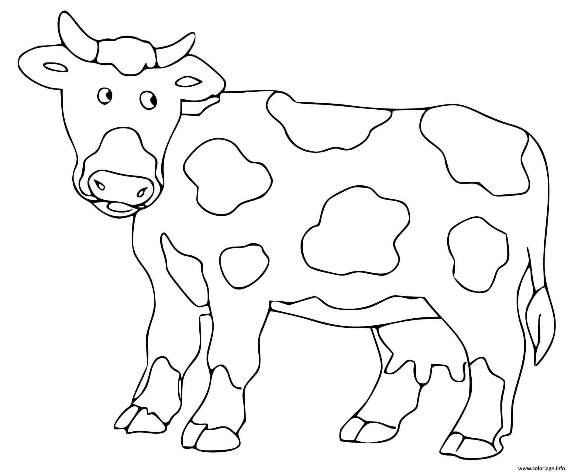 Coloriage Vache Dessin Maternelle À Imprimer dedans Dessin Vache