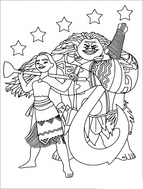 Coloriage Vaiana Et Maui À Imprimer Gratuit avec Dessin Coloriage Vaiana