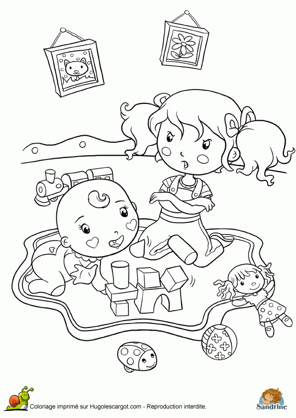 Coloriage Vie Bebe Jeux Sur Hugolescargot à Coloriage Bebe