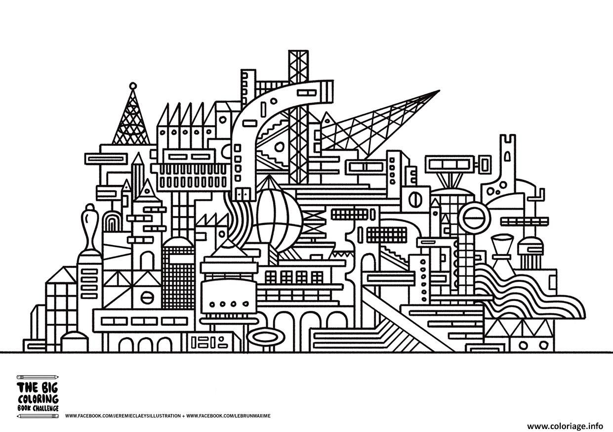 Coloriage Ville Moderne Twisted City Dessin Ville À Imprimer à Dessin Ville