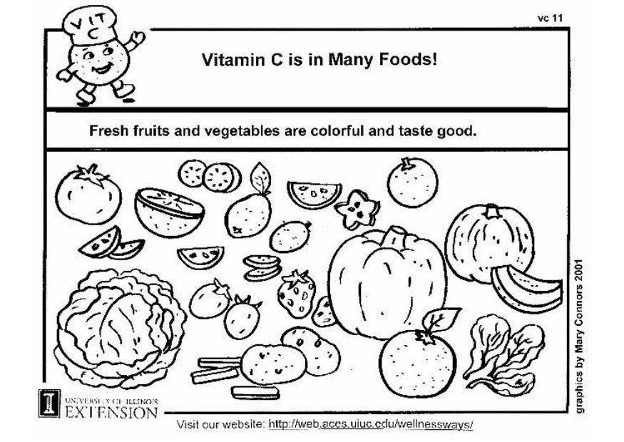 Coloriage Vitamine C Dans Notre Alimentation - Coloriages intérieur Vitamine D Dessin