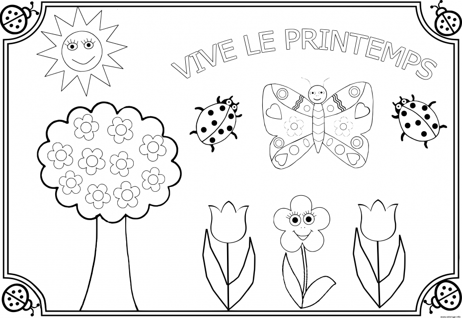 Coloriage Vive Le Printemps À Imprimer Sur Coloriage De serapportantà Coloriage C&amp;amp;#039;Est Lété