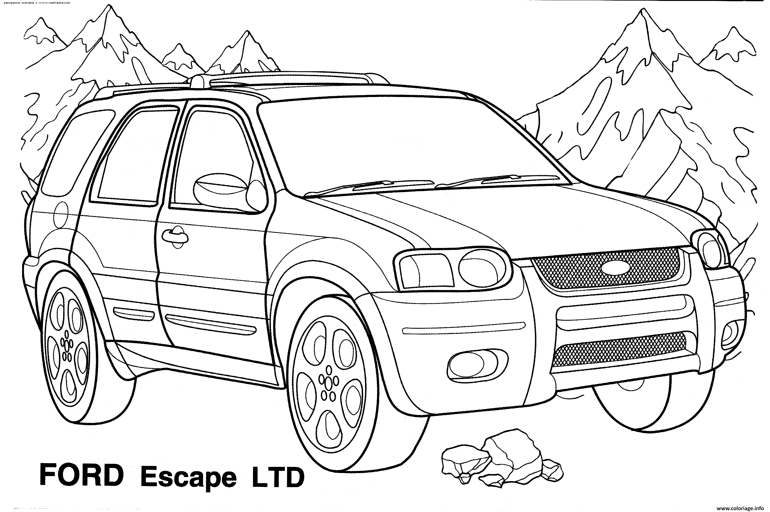 Coloriage Voiture Ford 4X4 Escape Ltd Dessin 4X4 À Imprimer concernant Coloriage 4X4 Avec Remorque