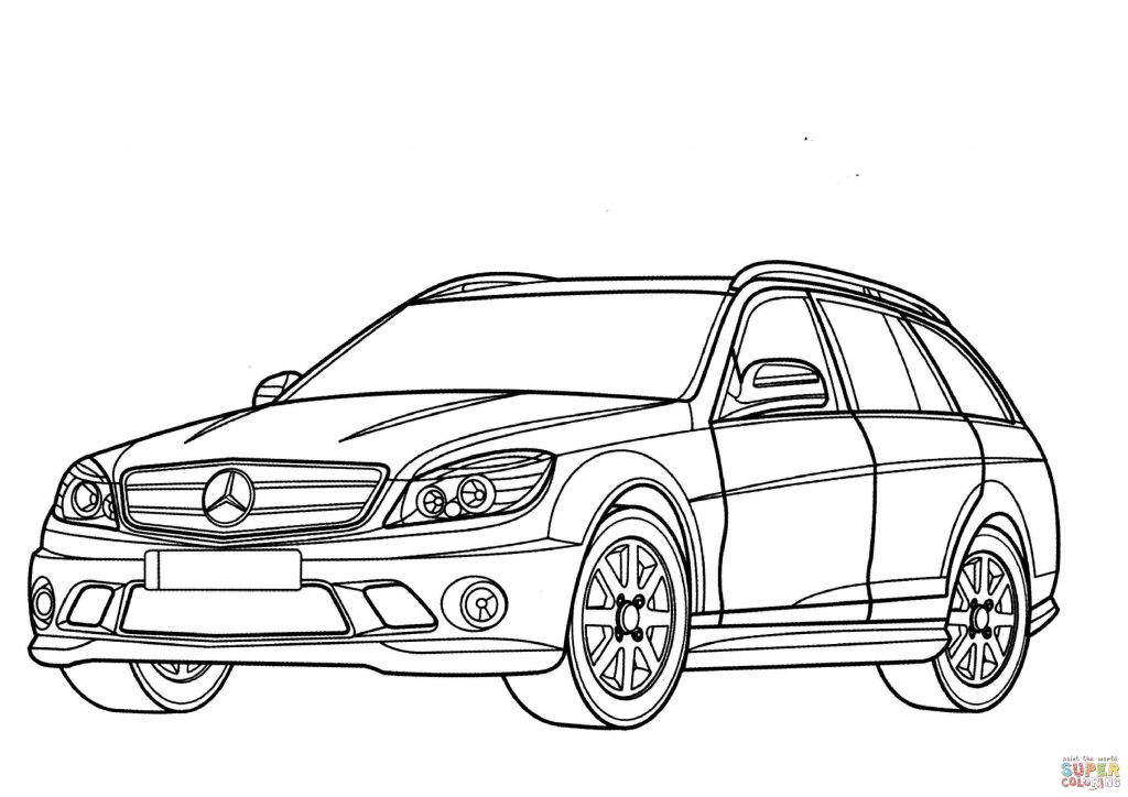 Coloriage Voiture Mercedes - Voiture, Moto Et Auto serapportantà Coloriage Dessin Accident De Voiture