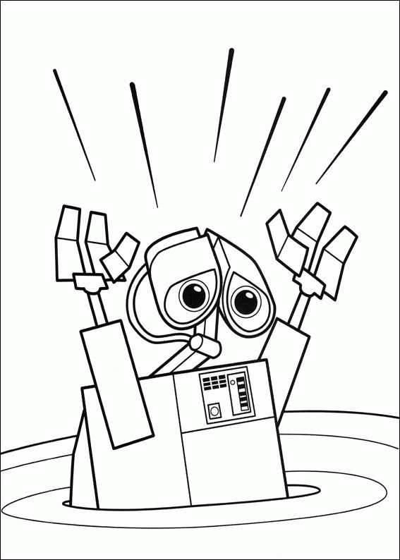 Coloriage Wall-E En Danger Dessin Dessin Gratuit À Imprimer encequiconcerne Wall E Dessin