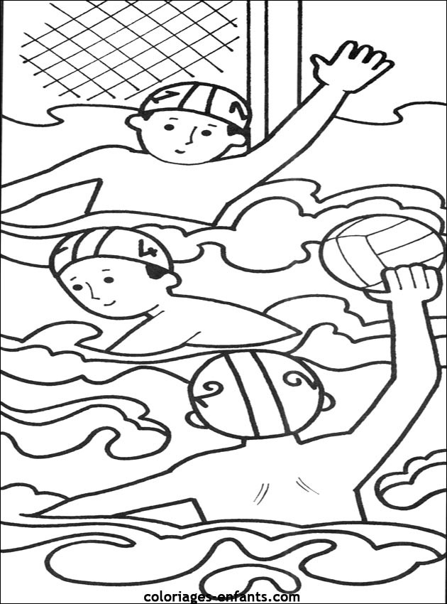 Coloriage Water Polo Dans Le Piscine Dessin Gratuit À Imprimer avec Coloriage H2O Dessin Animé À Imprimer