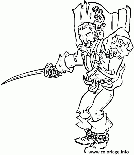 Coloriage Will Turner Avec Son Epee Dessin Pirate À Imprimer dedans Coloriage Dessin Épée