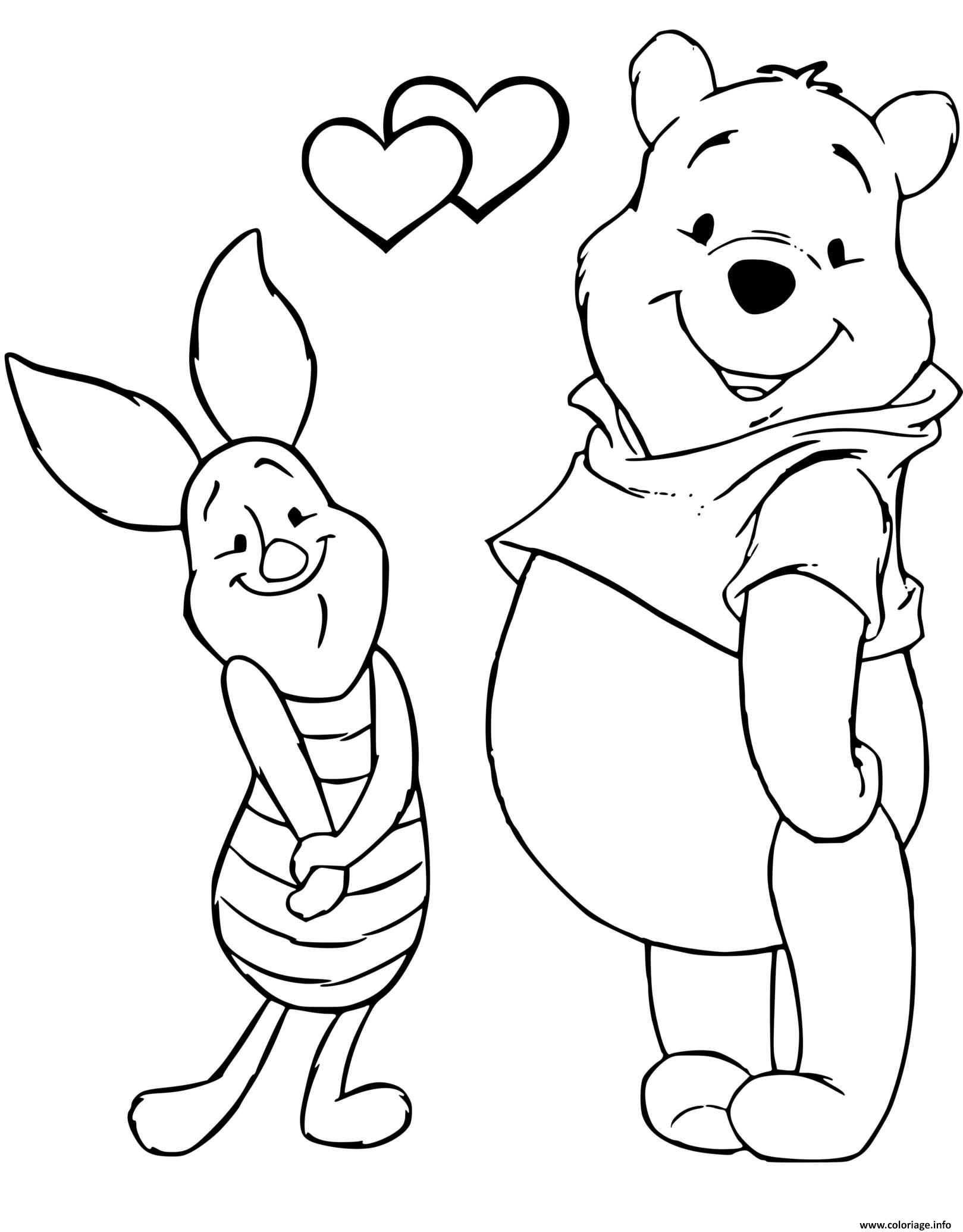 Coloriage Winnie Ourson Et Porcinet Petit Cochon Rose à Dessin Coloriage Ourson