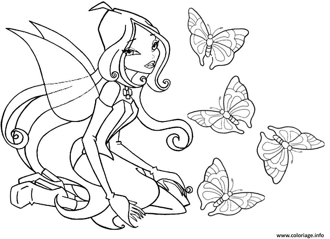 Coloriage Winx Fee Dessin Fee À Imprimer à Coloriage Winx