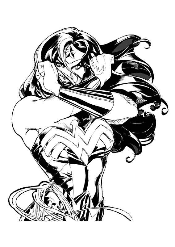 Coloriage Wonder Woman #74643 (Super-Héros) - Album De dedans Dessin Coloriage Wonder Woman