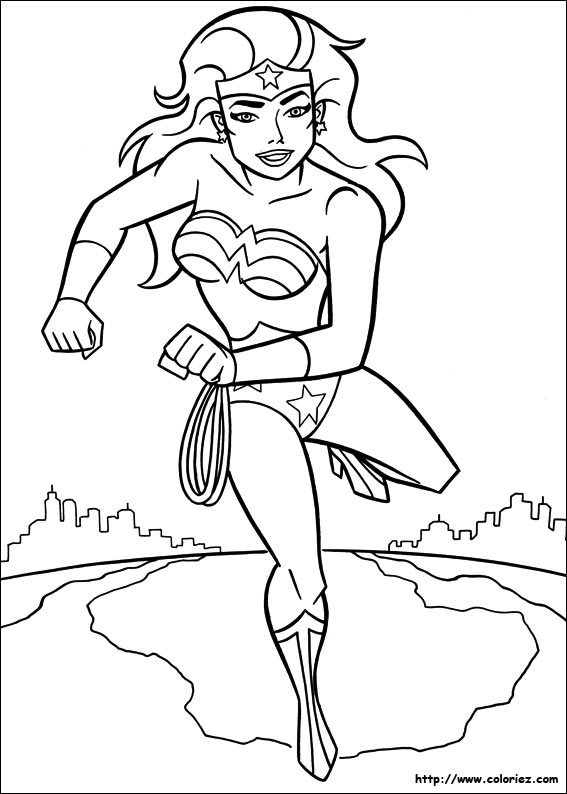 Coloriage - Wonder Woman Coure Très Vite avec Dessin Coloriage Wonder Woman