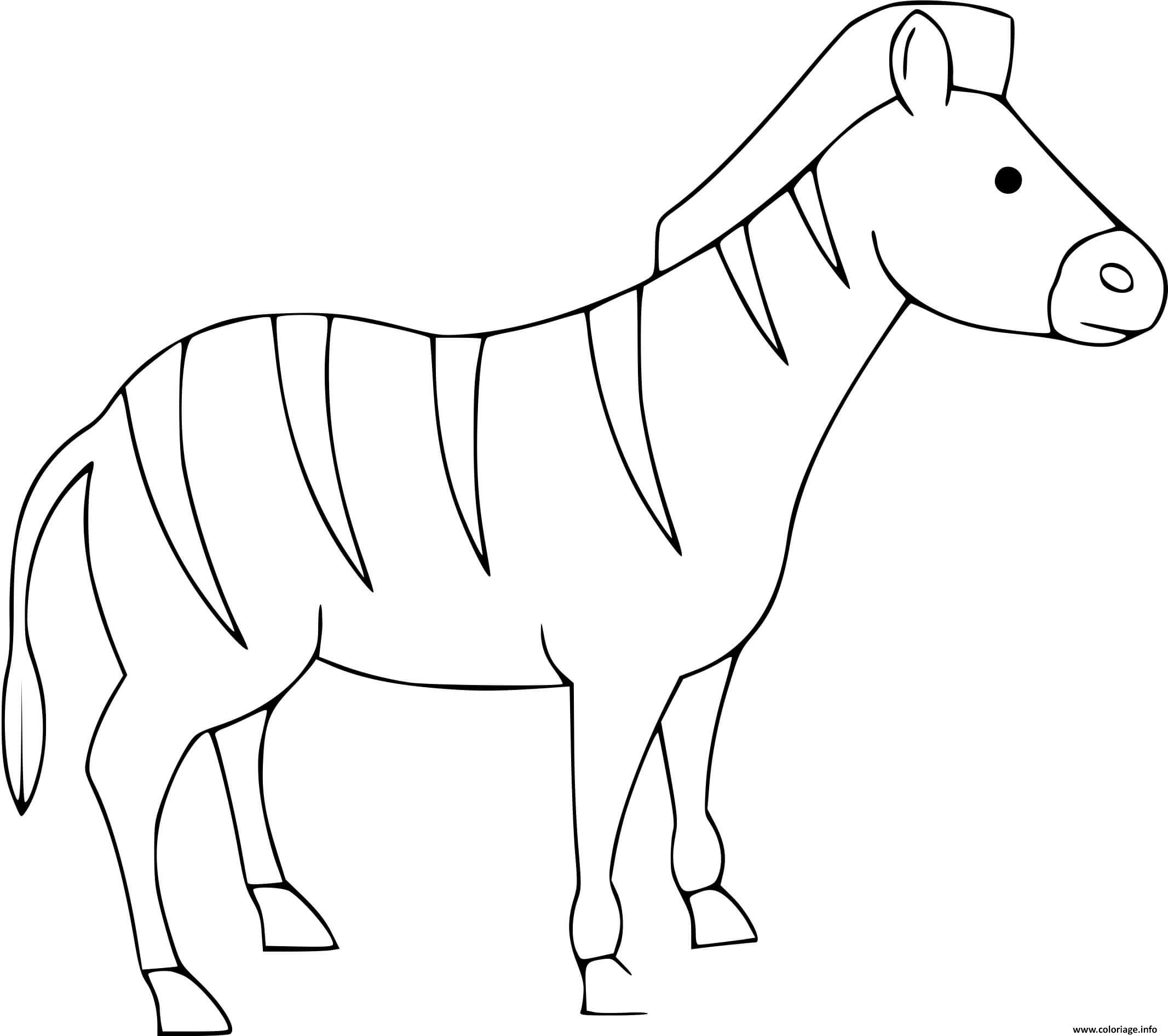 Coloriage Zebra Facile Pour Maternelle 3 Ans Dessin Zebre tout Dessin Pour Coloriage Maternelle