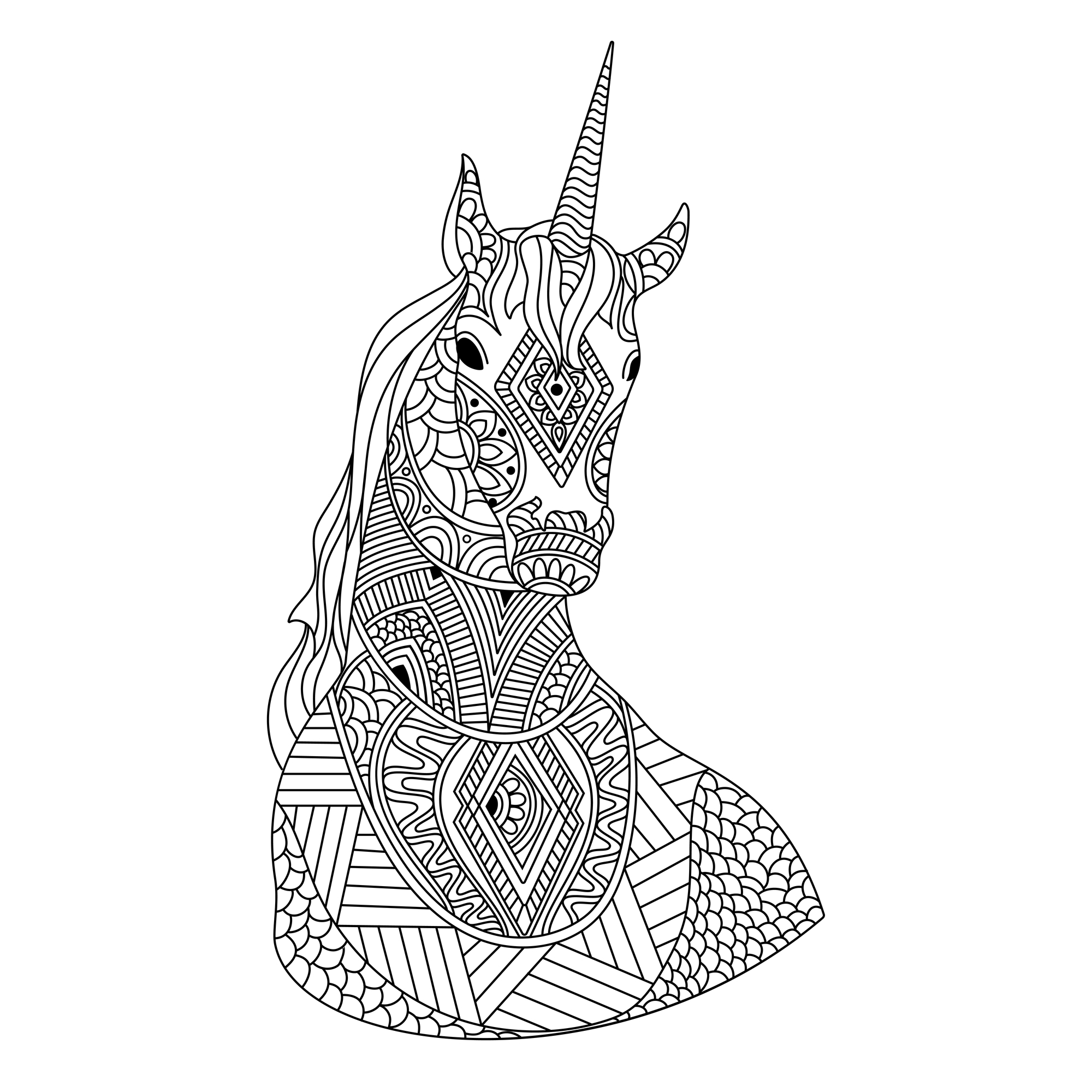 Coloriage Zen De Licorne À Imprimer concernant Coloriage Zen