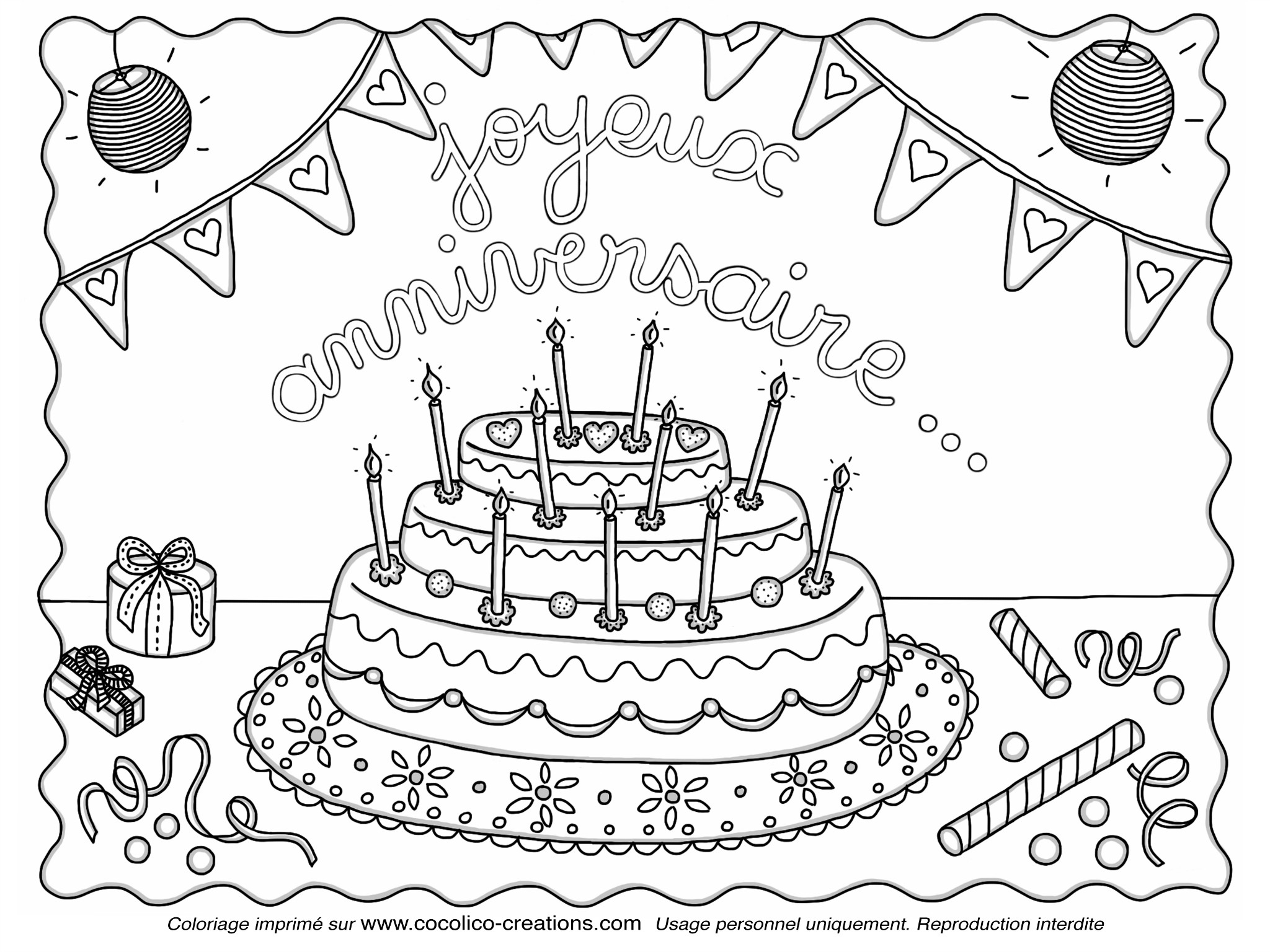 Coloriage204: Coloriage Joyeux Anniversaire Papa avec Coloriage 9 Ans