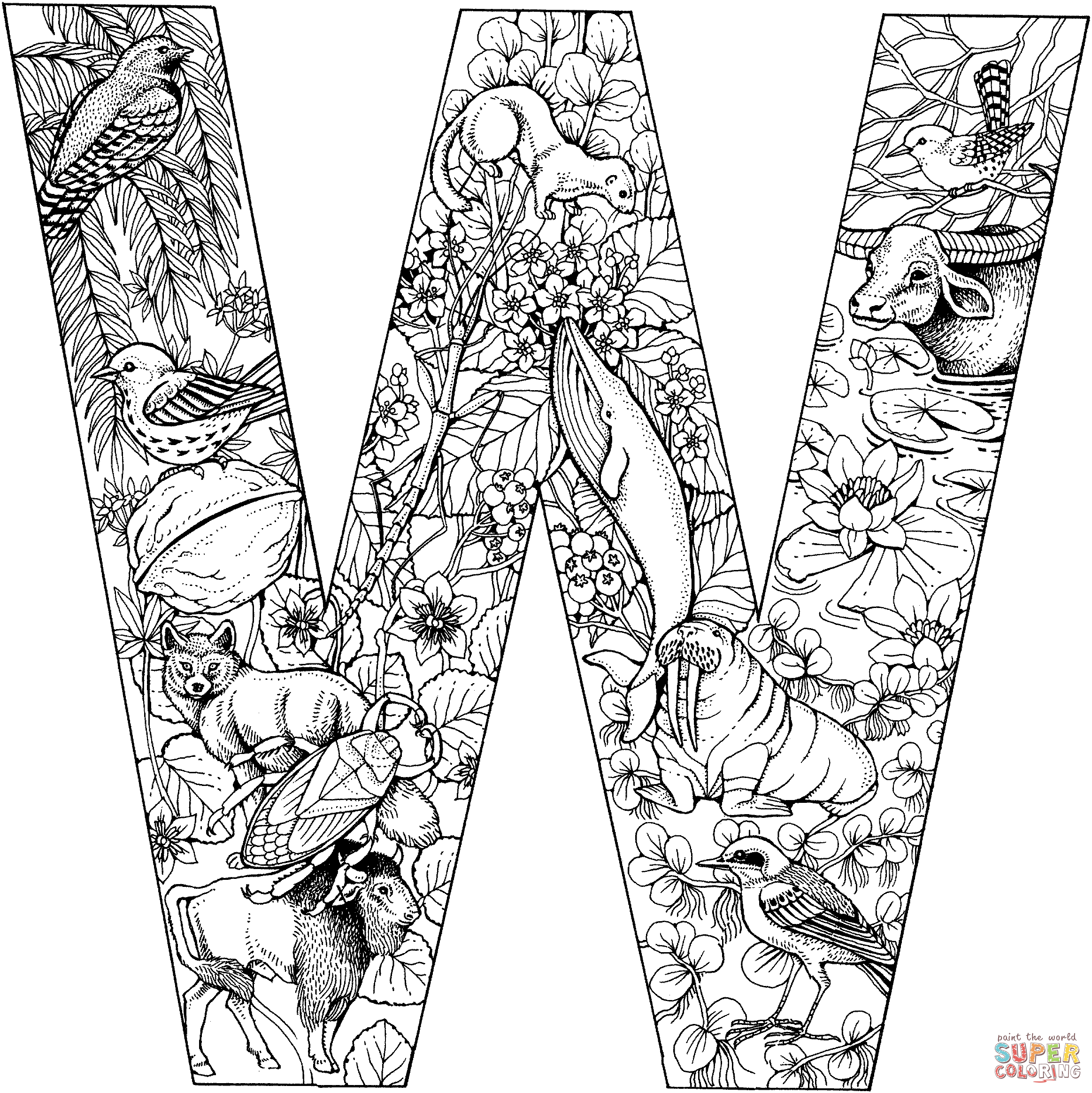 Coloriages À Imprimer : Lettre W, Numéro : 581A80F2 dedans Coloriage Magique W