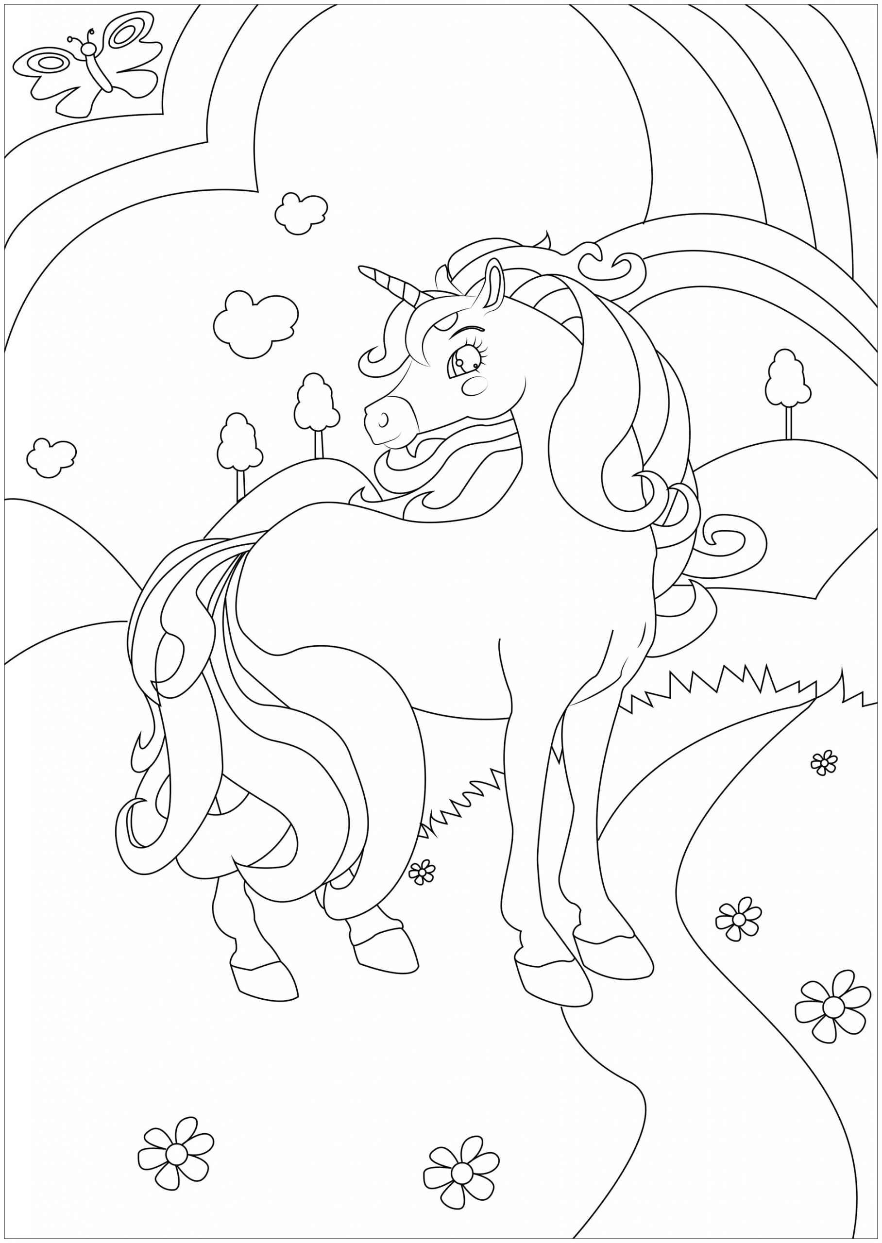 Coloriages À Imprimer : Licorne, Numéro : D52B6E1F serapportantà A Dessiner Licorne