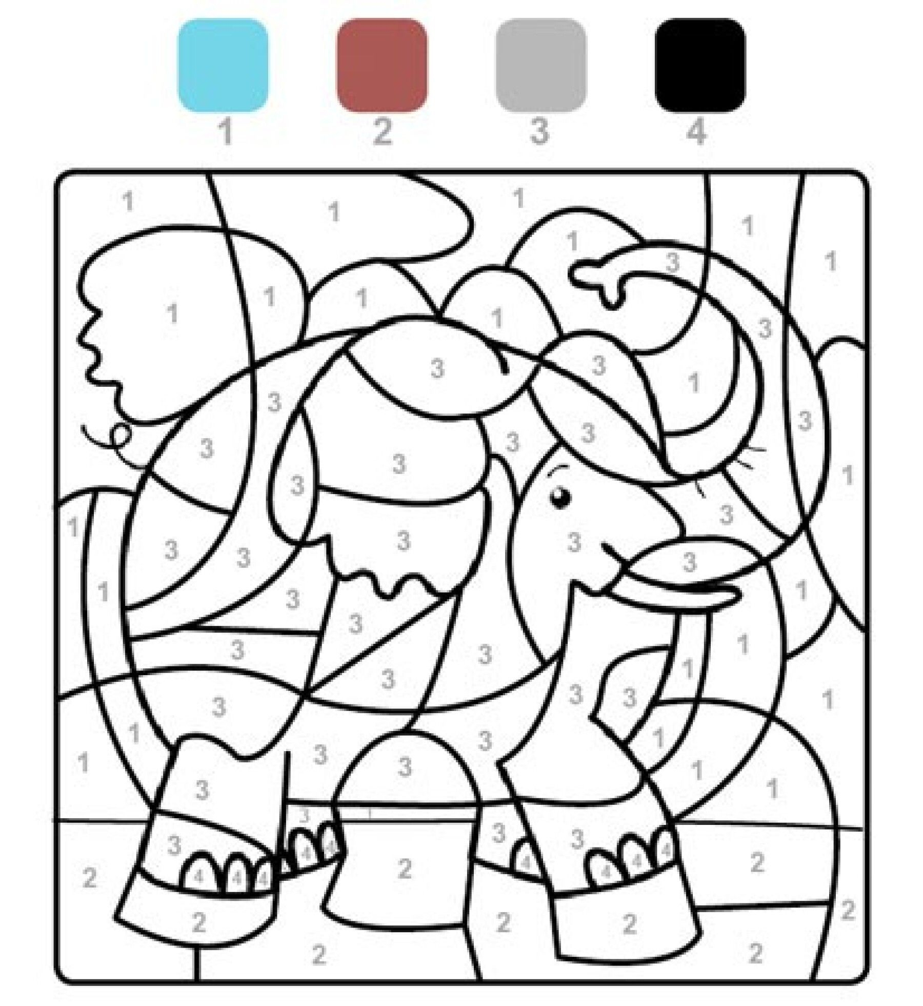 Coloriages Animaux Sauvages : Coloriage Magique Éléphant concernant Coloriage Magique Confusion B Et D