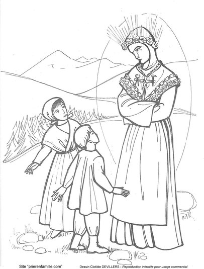 Coloriages Apparitions De La Sainte Vierge Marie - Le concernant Coloriage Dessin Vierge Marie