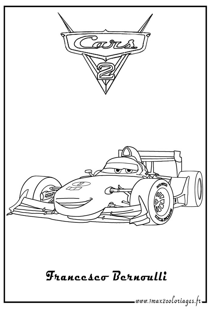 Coloriages Cars 2 - Francesco Bernouli Cars 2 - Coloriages intérieur Coloriage Cars 2