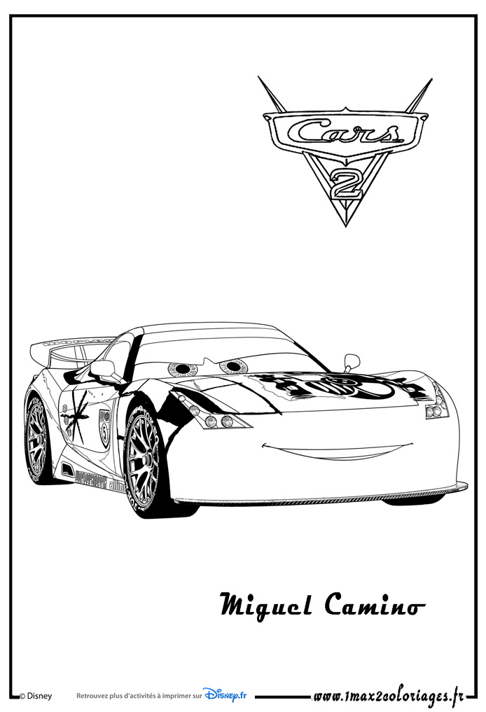 Coloriages Cars 2 - Miguel Camino Cars2 - Coloriages Les avec Coloriage Cars 2