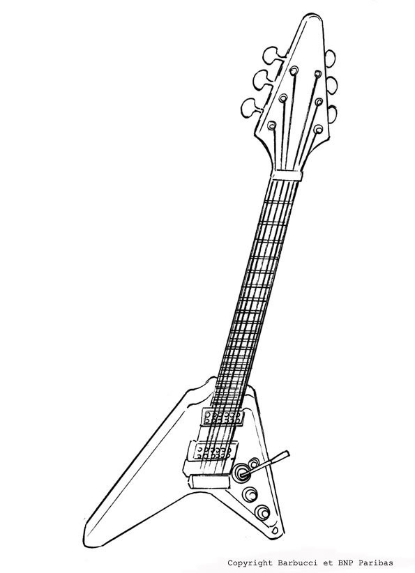 Coloriages Coloriage D&amp;#039;Une Guitare Électrique - Fr intérieur Coloriage Guitare