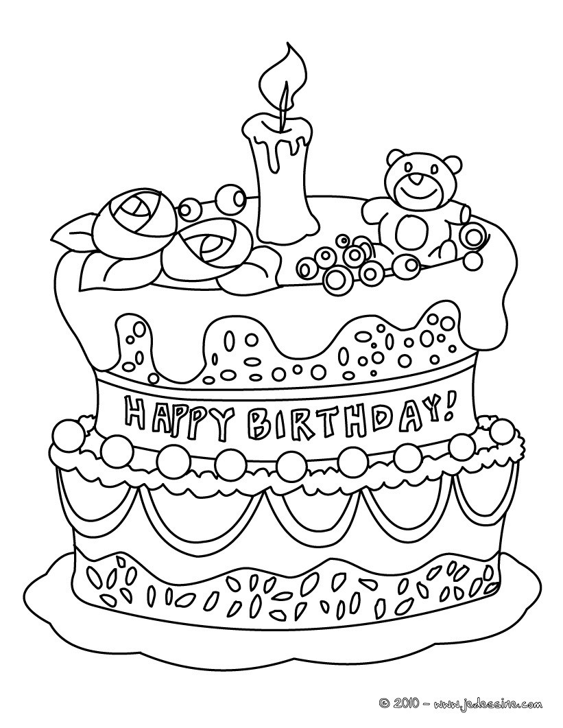 Coloriages Coloriage Gateau - Fr.hellokids serapportantà Coloriage Gâteau,