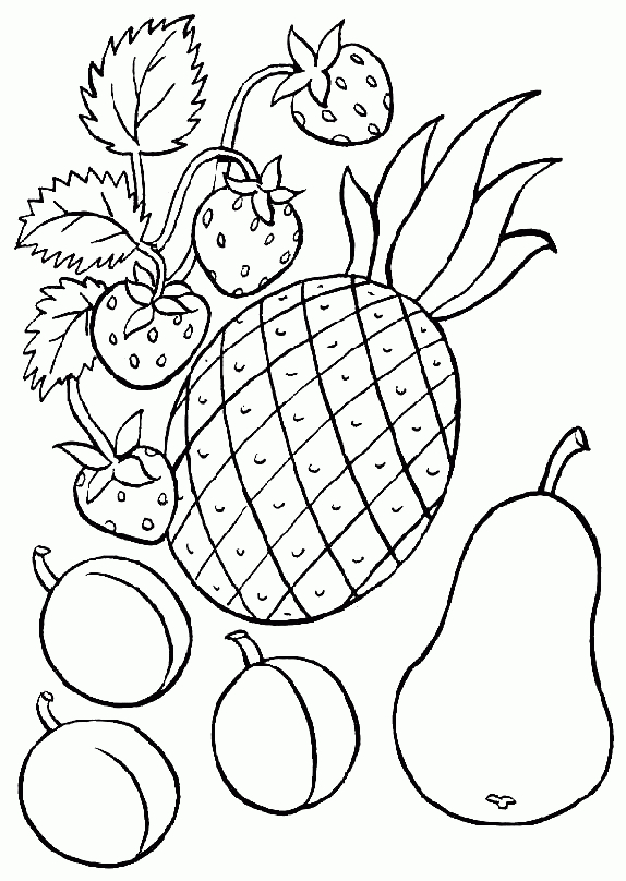 Coloriages De Fruits dedans Coloriage Fruits