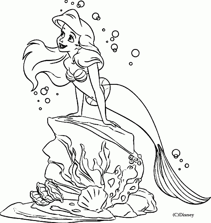 Coloriages De La Petite Sirene dedans Dessin Sirene