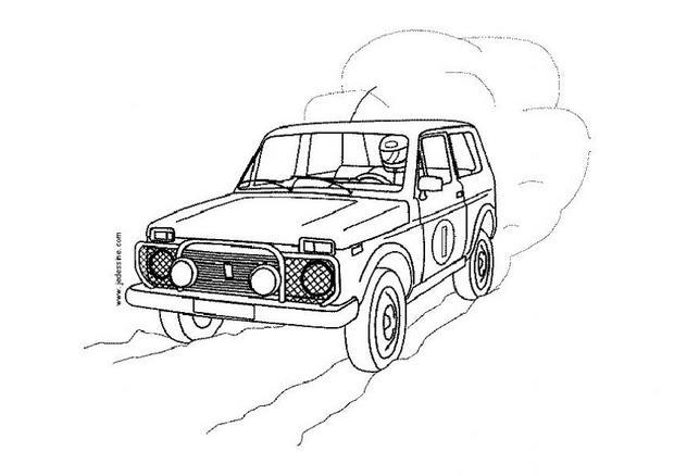 Coloriages De Voitures - Coloriage D&amp;#039;Un 4X4 serapportantà 4X4 Dessin A Colorier