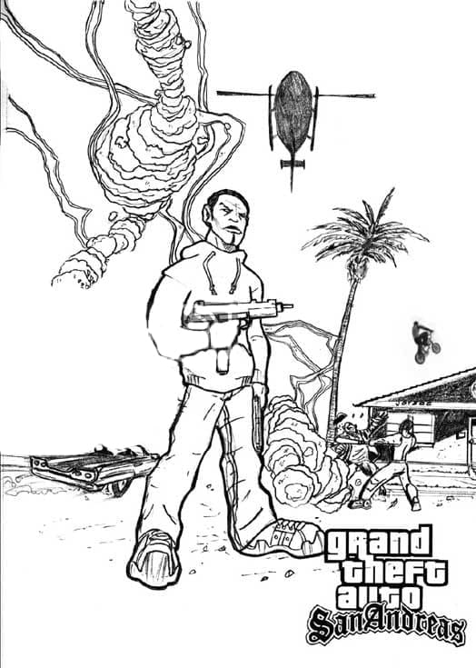 Coloriages Gta 5 Gratuits À Imprimer Sur Wonder-Day concernant 5 Dessin