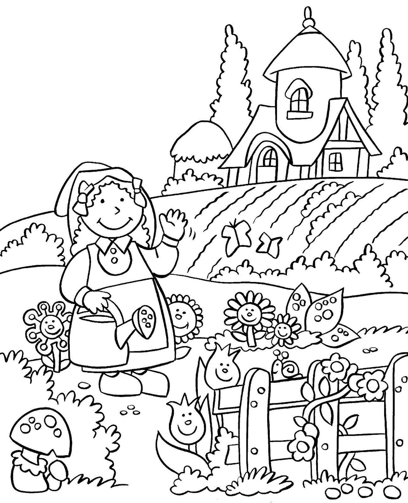 Coloriages Jardin (Nature) - Album De Coloriages à Coloriage Nature