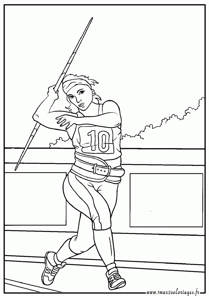 Coloriages Jeux Olympiques - Le Lancer De Javelot destiné Dessin Jeux Olympiques,